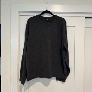 Theory Men's Dark Grey Light Bilen Relaxed Crewneck